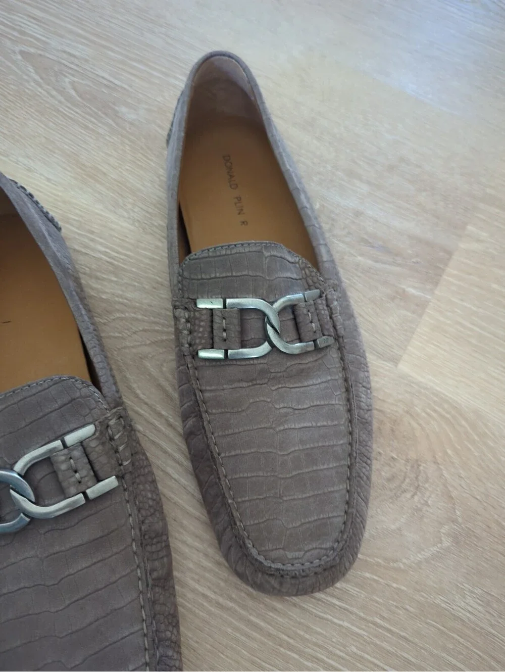 DONALD PLINER Men Derrick Suede Crock Embossed Horse Bit Loafers 11